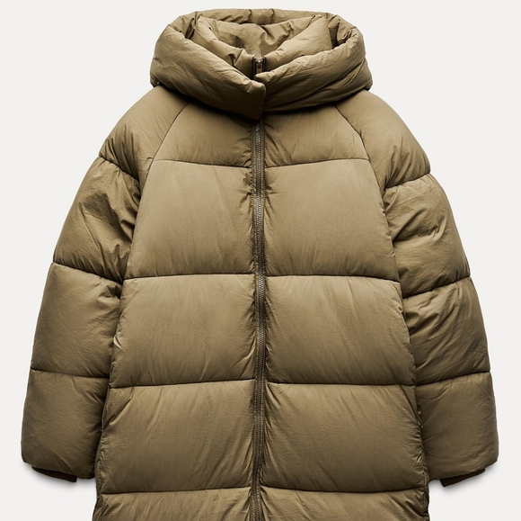ZARA Women's Water&Wind Protection Long Anorak(Dark Olive, US L /EUR L) - Picture 8 of 16